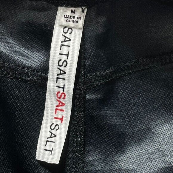 SALT Black Textured Faux Crocodile Pants Straight Leg Mid Rise Womens Size S - Picture 7 of 16